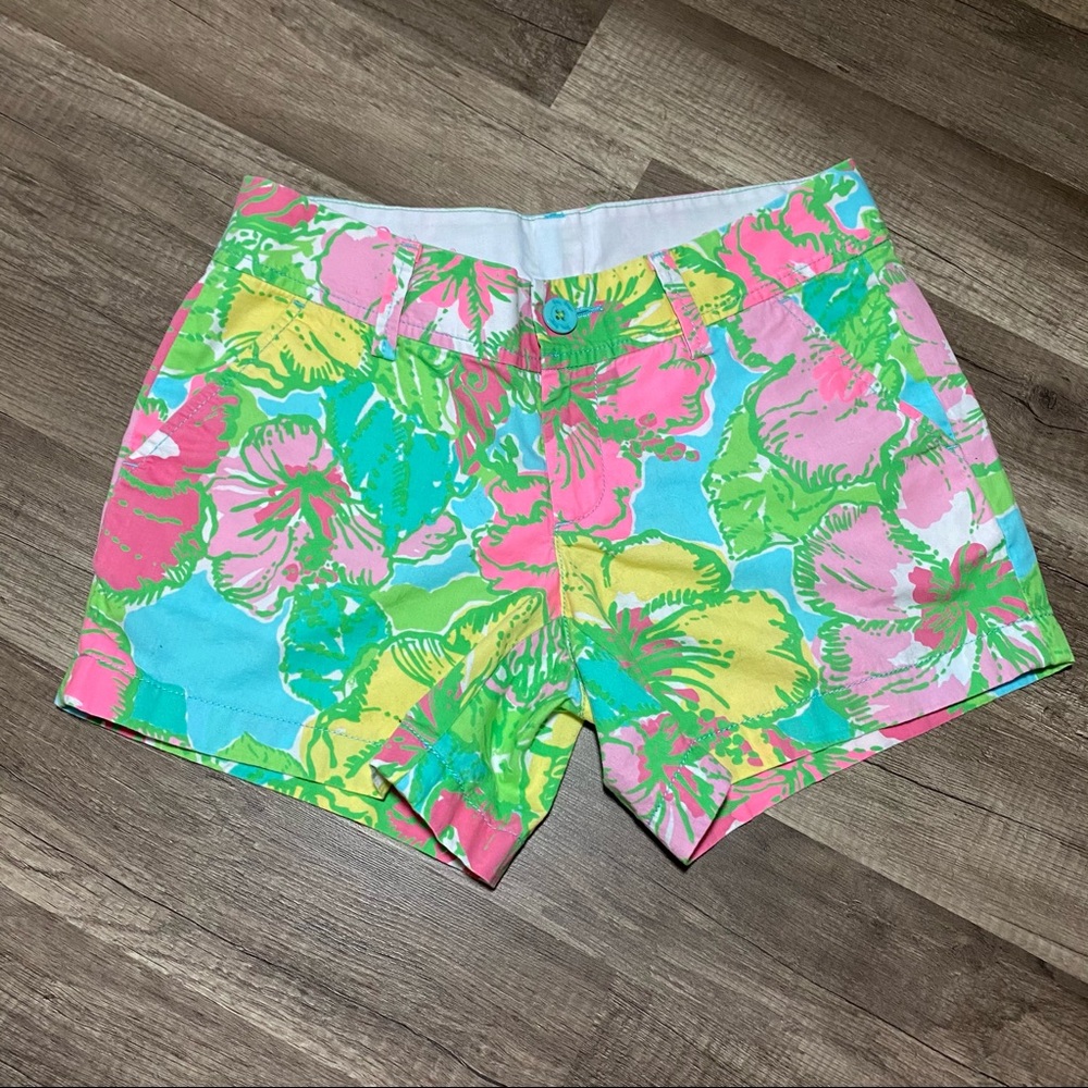Lilly Pulitzer Callahan Floral Shorely Blue Shorts